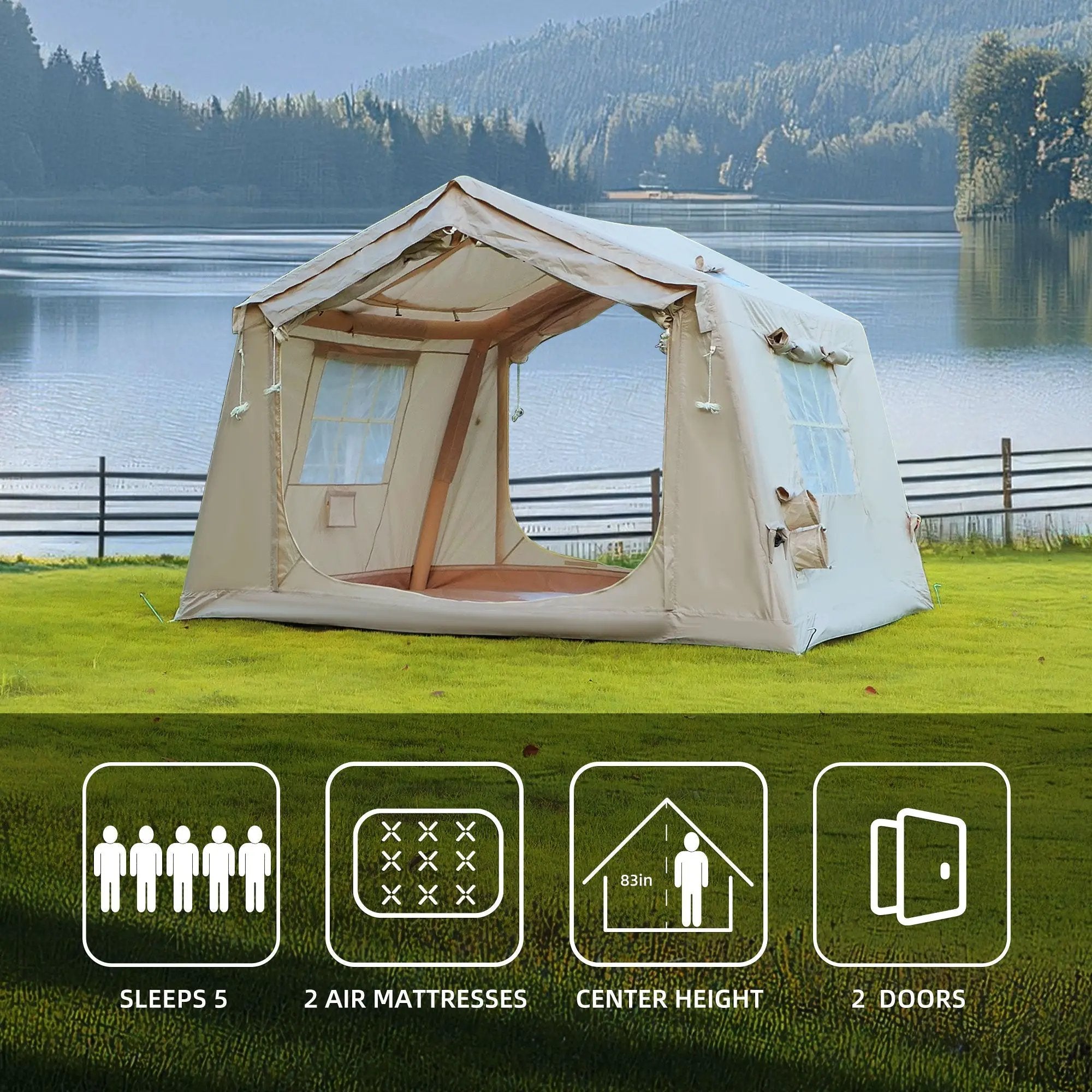 8 m² Inflatable Tents for Camping by HouseOfZazla