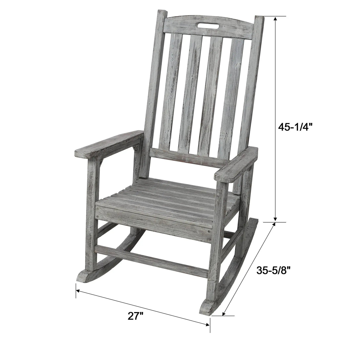 Oversized Porch Rocker Chair With Wide Seat And Tall Backrest by Unique Piece Furniture