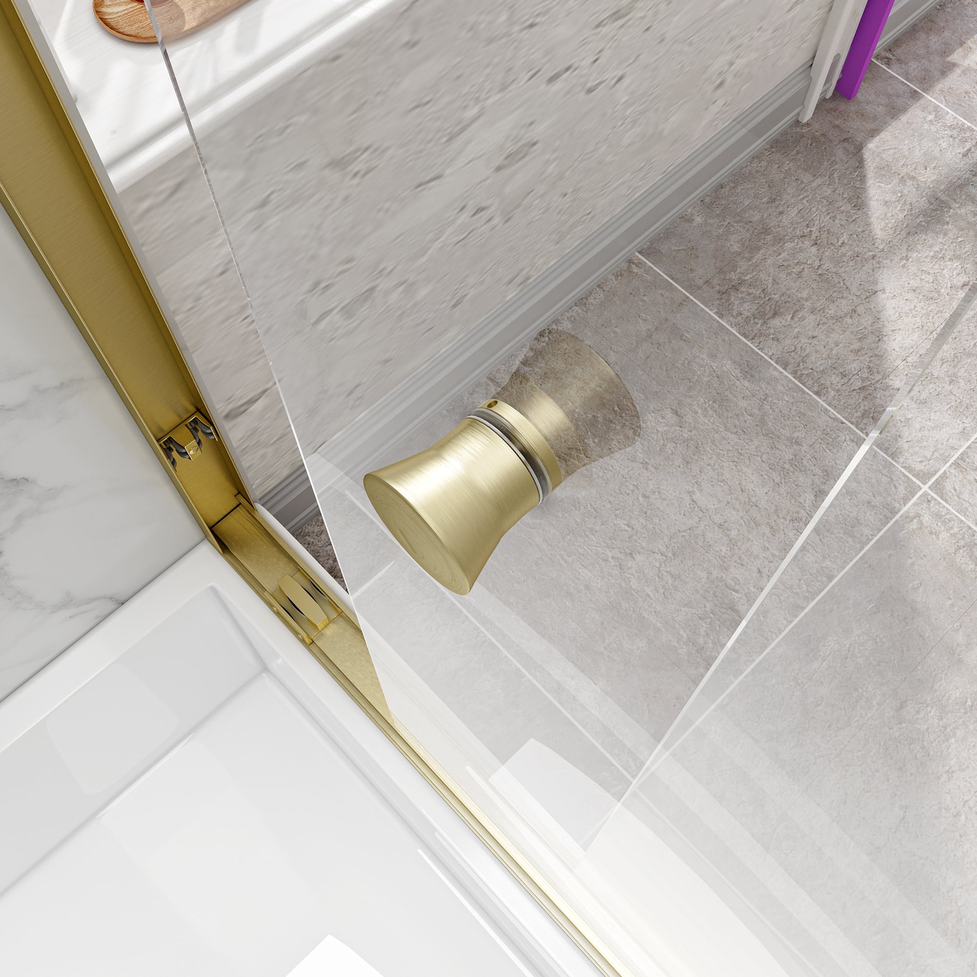 55"-60" W x 60" H Brushed Shower Door by HouseOfZazla