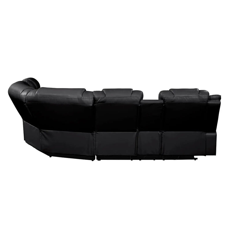 Challenger - Recliner Sectional Sofa, Built In USB, C Ports & Bluetooth by HouseOfZazla