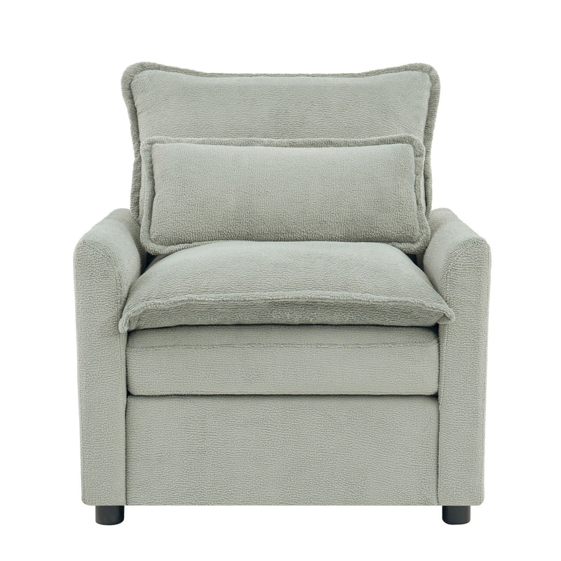 Modern Single Seat Accent Chair With Side Storage Pockets by HouseOfZazla