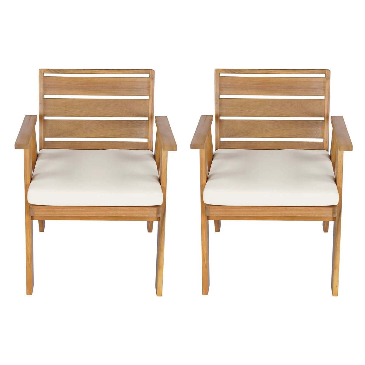 Outdoor Dining Chairs Set of 2, Acacia Wood Patio Chairs by HouseOfZazla