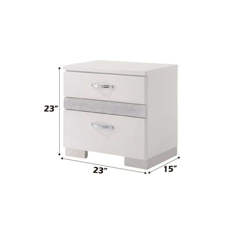 Naima II - Nightstand - White High Gloss by Unique Piece Furniture