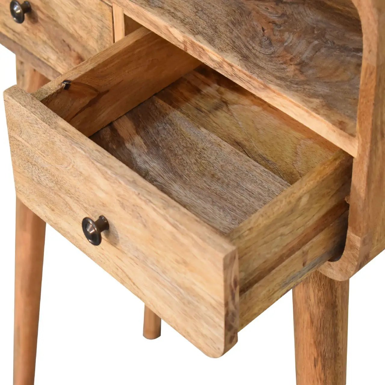 Curved Chestnut Console Table by Unique Piece Furniture