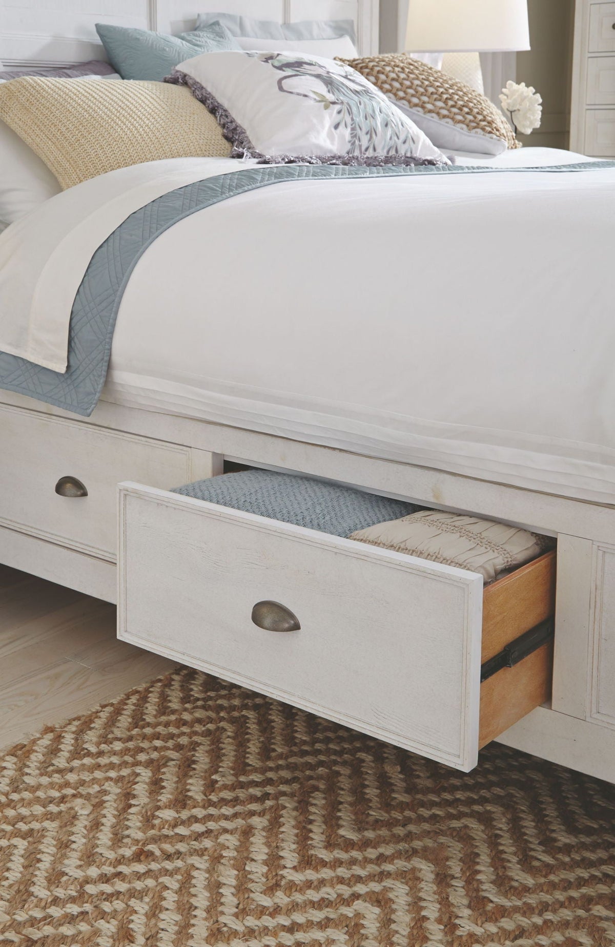 Heron Cove - Complete Panel Bed With Storage Rails, photo 2 of 7