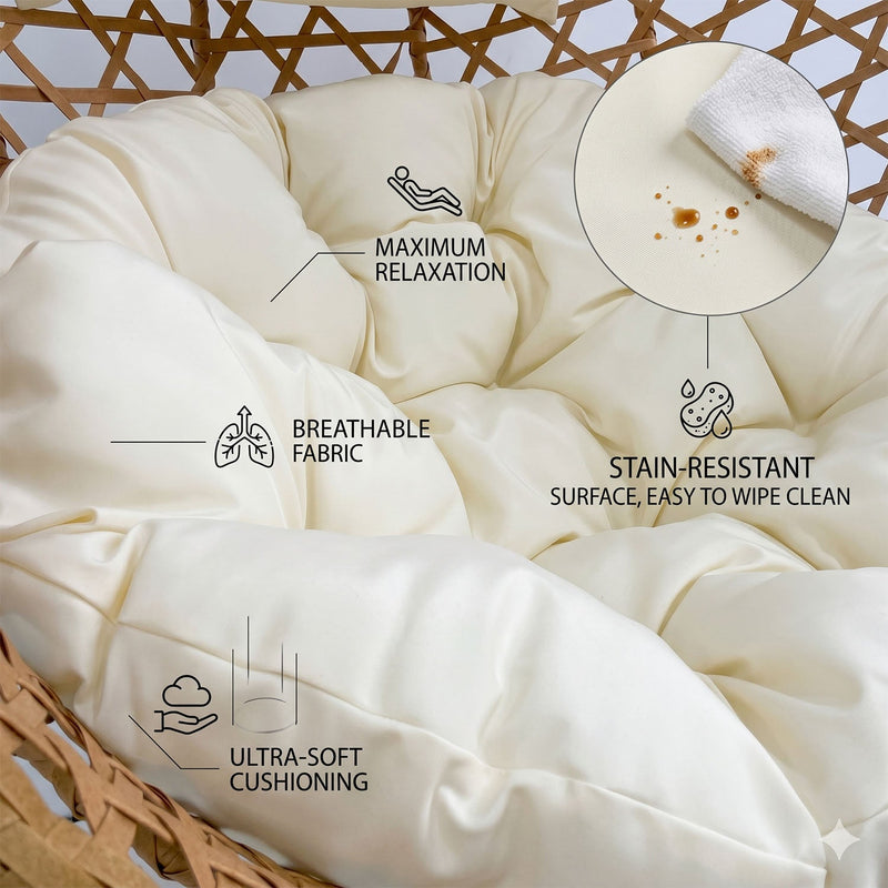 Folding PE Rattan Hanging Egg Chair with Stand by HouseOfZazla