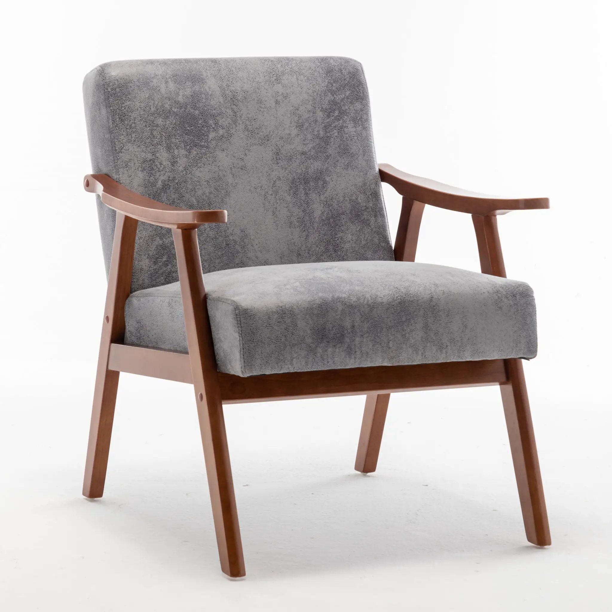 Mid Century Modern Accent Chair With Solid Wood Frame And Extra Thick Backrest by Unique Piece Furniture