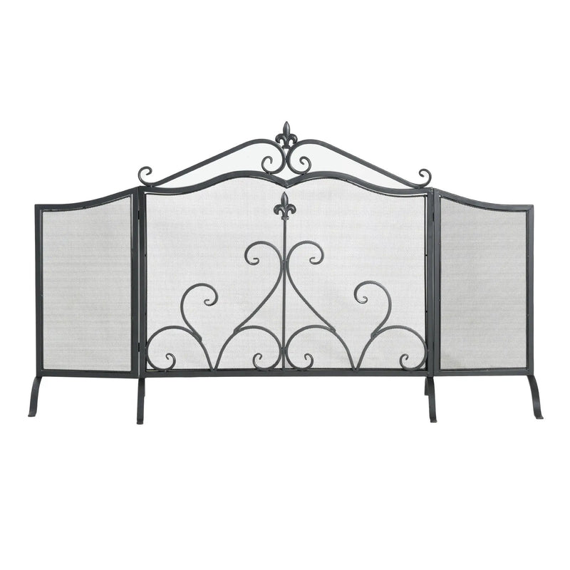 Onyx 3-Panel Iron Fireplace Screen 54" x 31.5" by HouseOfZazla