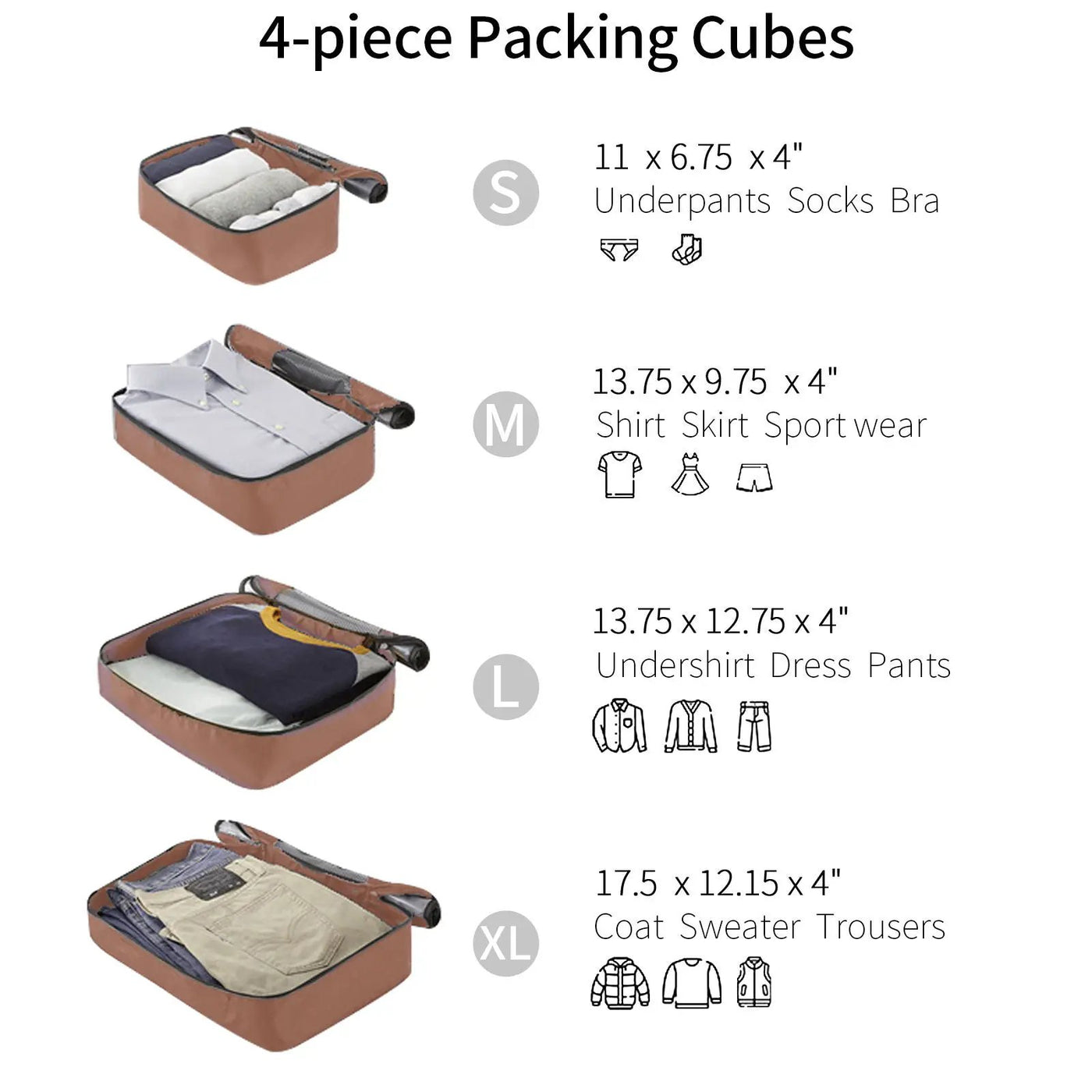 4 Piece Luggage Suitcase Set, Hard Shell Lightweight Expandable Travel Luggage With 4 Packing Cubes by HouseOfZazla