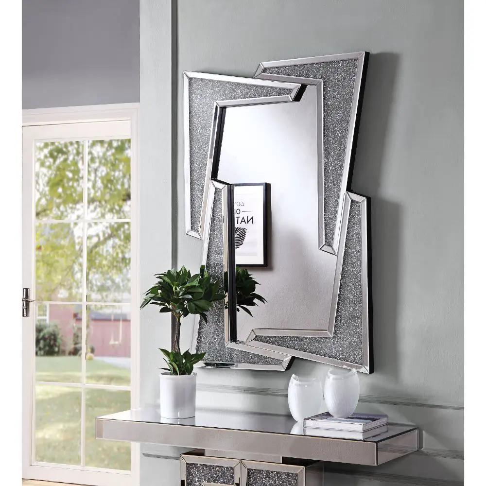 Noralie - 47" Accent Mirror - Mirrored & Faux Diamonds by Unique Piece Furniture