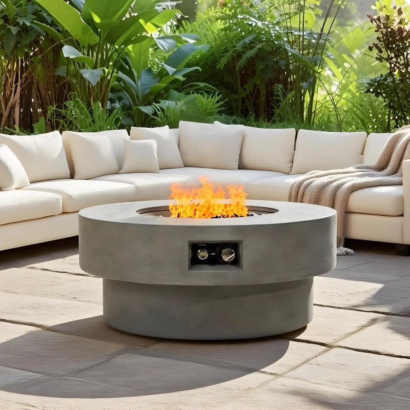 34-Inch Round Propane Fire Pit Table by HouseOfZazla