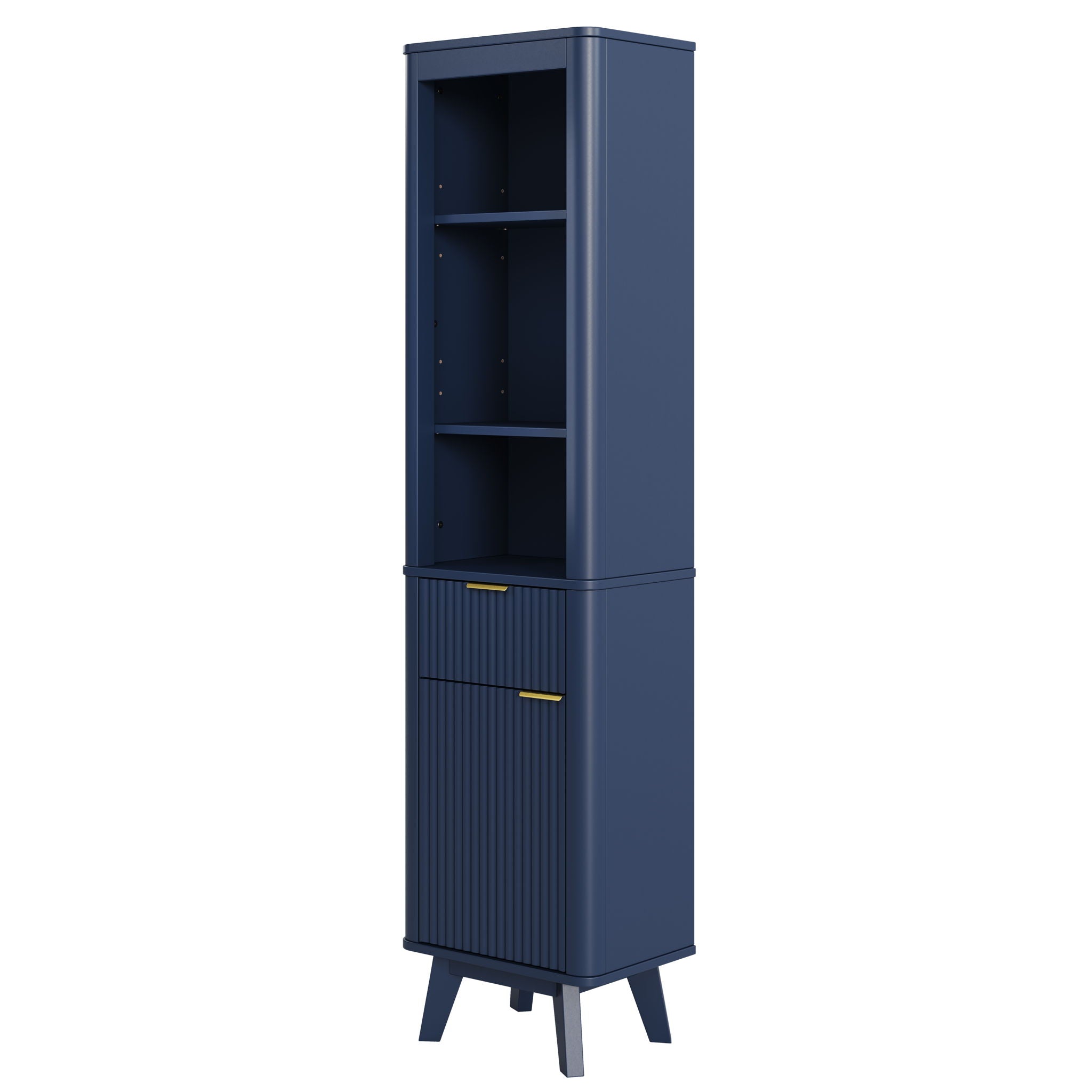 Tall Bathroom Storage Cabinet With Adjustable Shelves And 1 Drawer & Door by HouseOfZazla