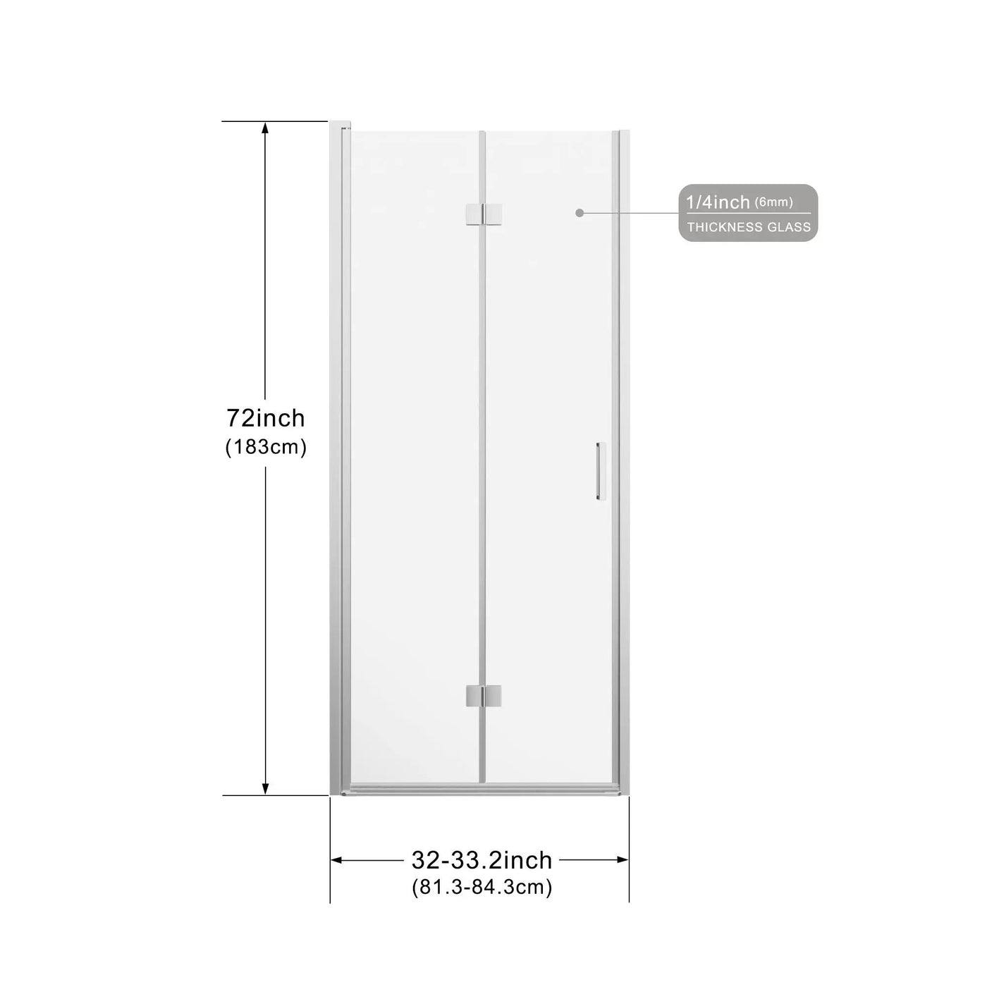Bifold Frameless Shower Door With Tempered Clear Glass by HouseOfZazla