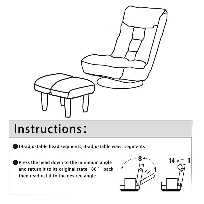 Adjustable Japanese Reclining Floor Chair Sofa With Metal Frame For Living Room by HouseOfZazla