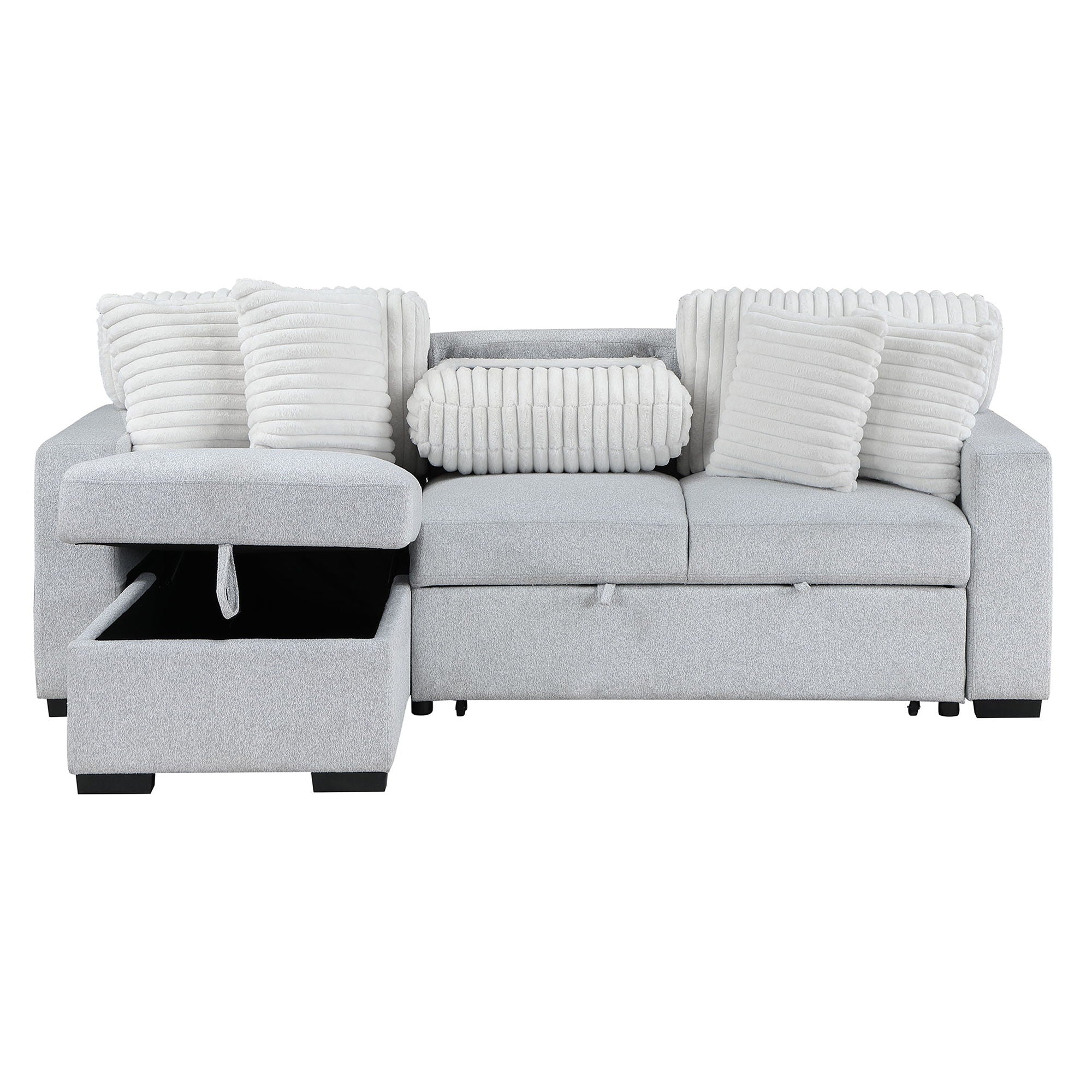 Ford - Reversible Pull Out Sofa Bed - Light Gray by HouseOfZazla