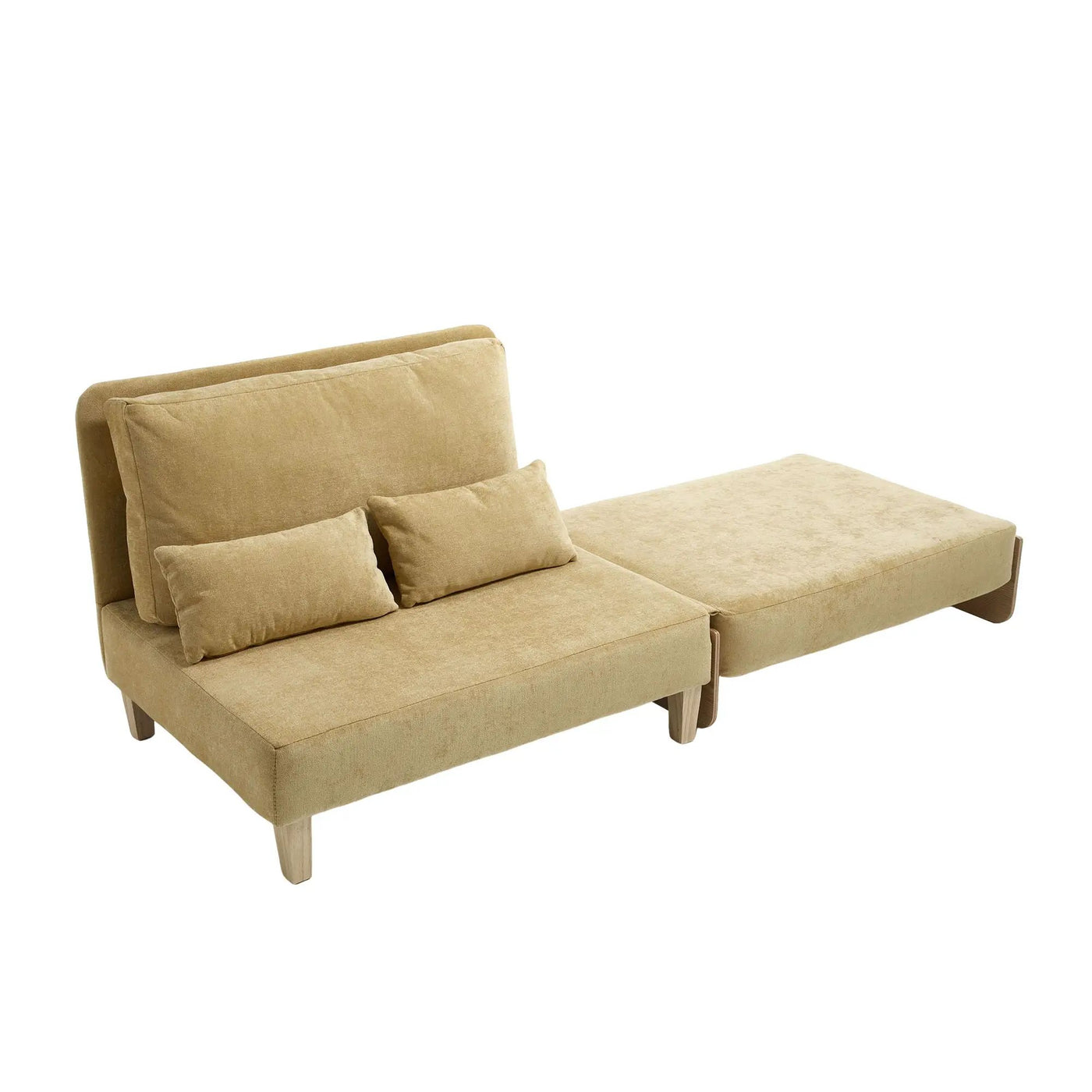 Mid Century Modern Foldable Sofa Bed, 3 In 1 Convertible Sleeper With 3 Pillows by Unique Piece Furniture