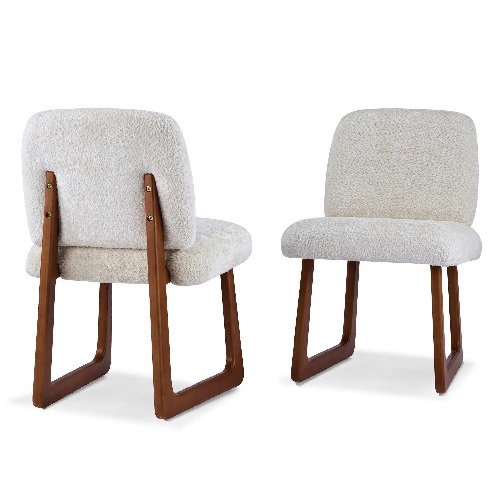 Dining Chair With Curved Legs (Set of 2) - Beige / Brown by HouseOfZazla