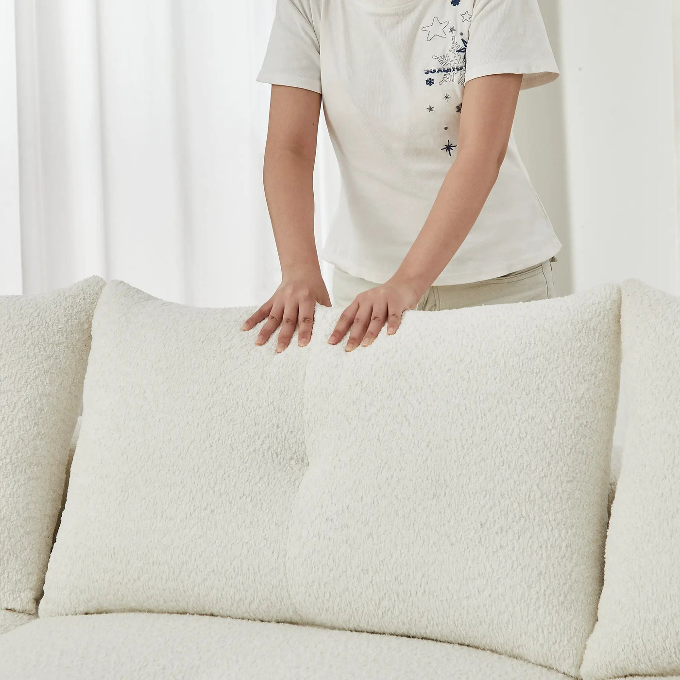Chenille Sofa for Living Room - 109" Large Modern 3-Seater by HouseOfZazla