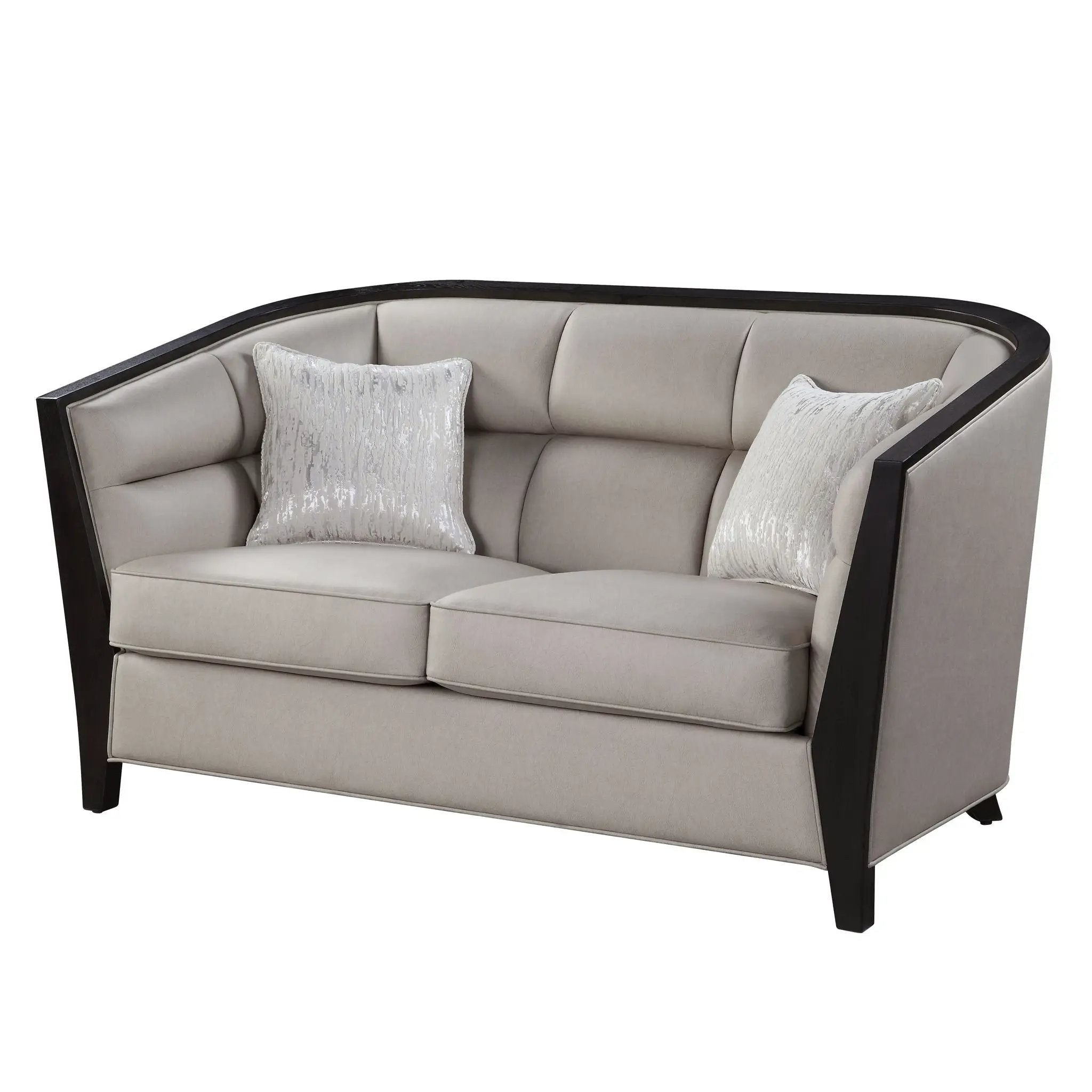 Zemocryss - Loveseat With 2 Pillows - Beige Fabric by Unique Piece Furniture