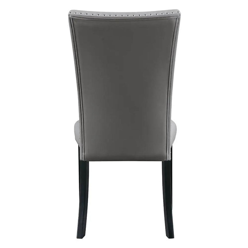 Caralin - Side Chair (Set of 2) - Gray Synthetic Leather & Black by Unique Piece Furniture