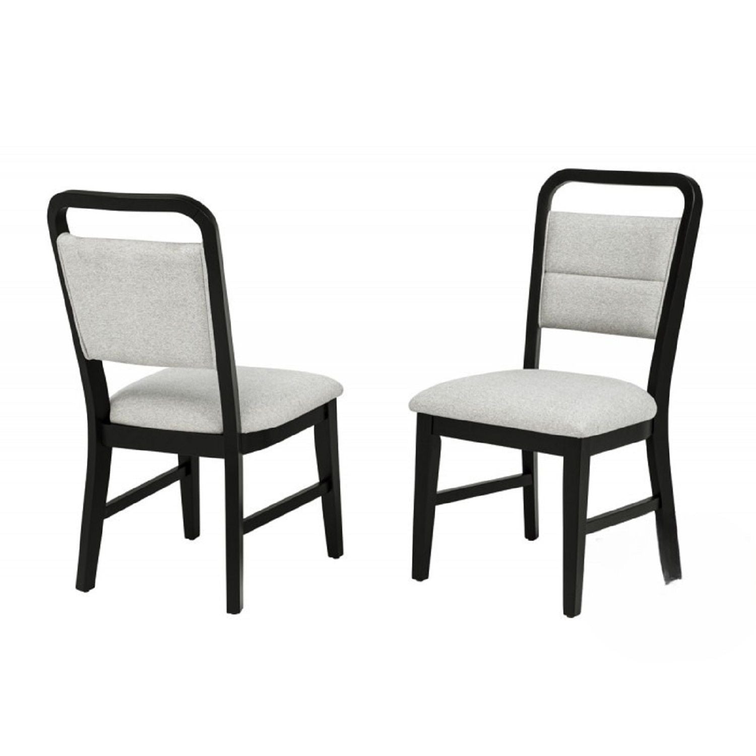 Dining Set With Round Table And 4 Upholstered Chairs - Black / Gray by HouseOfZazla