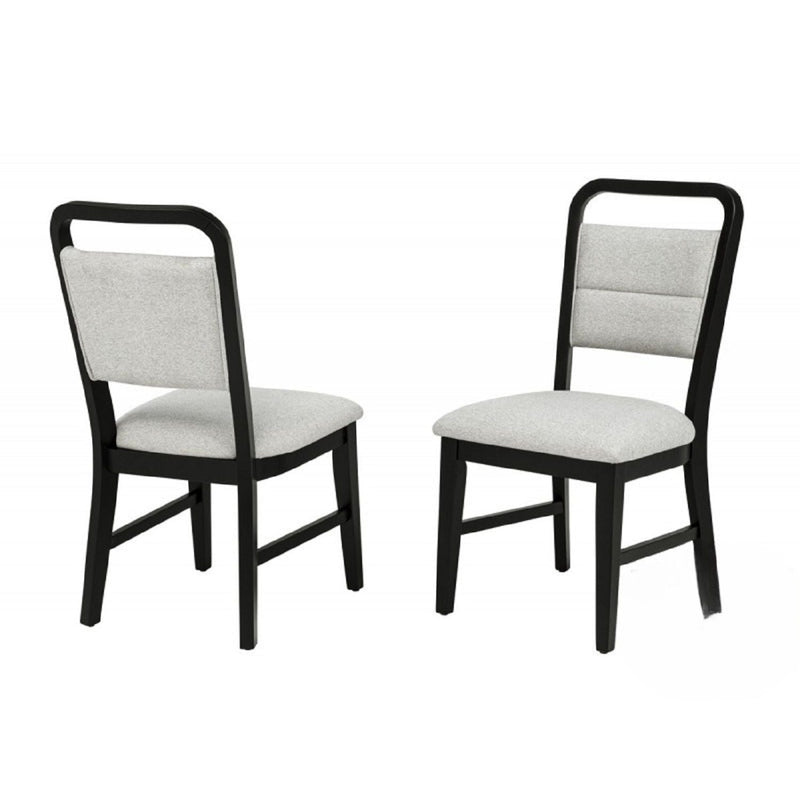 Dining Set With Round Table And 4 Upholstered Chairs - Black / Gray by HouseOfZazla