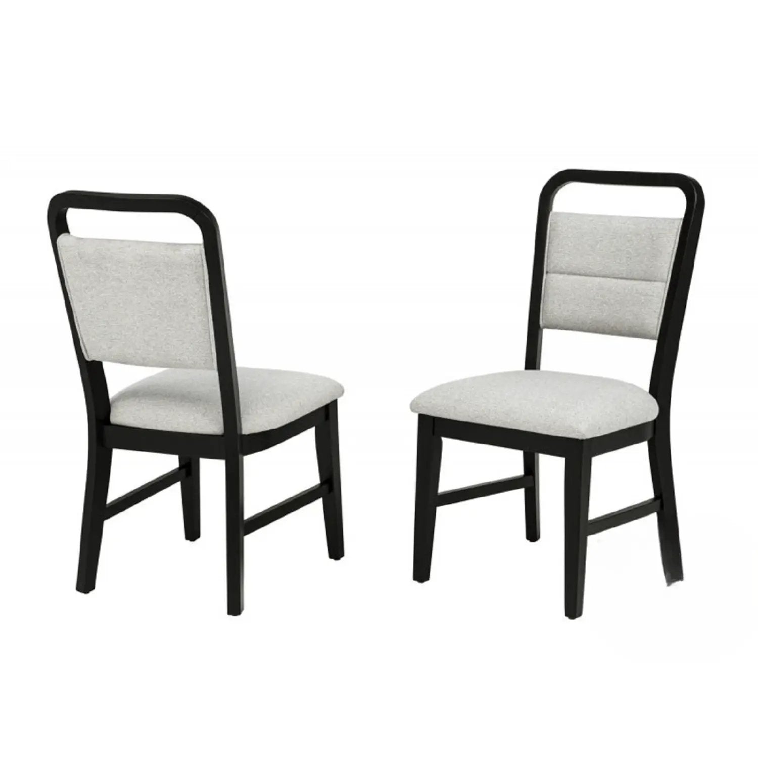 Dining Kitchen Side Chair With Curved Back Design (Set of 2) - Black / Gray by HouseOfZazla