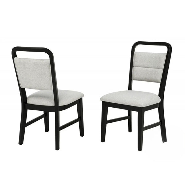 Dining Kitchen Side Chair With Curved Back Design (Set of 2) - Black / Gray