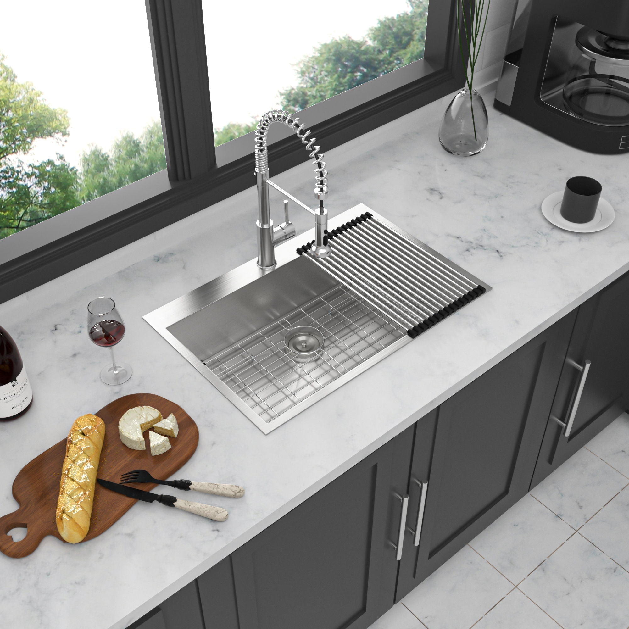 Stainless Steel Drop In Kitchen Sink, Topmount by HouseOfZazla