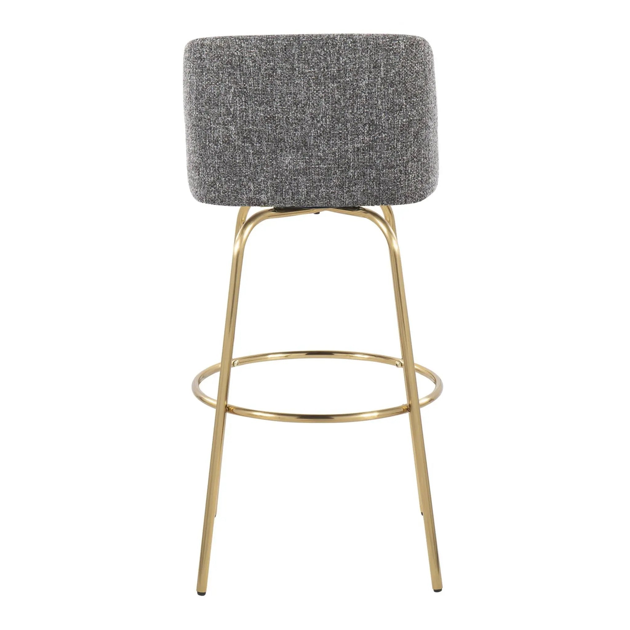 Toriano - Contemporary Fixed Height Barstool With Swivel With Round Footrest (Set of 2) by Unique Piece Furniture