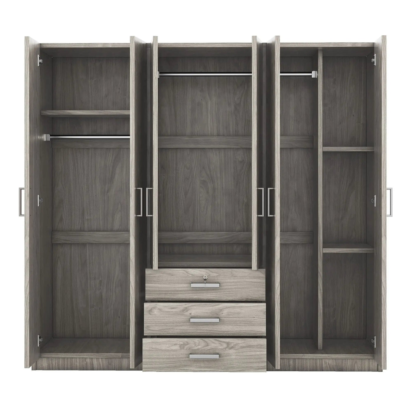6 Doors Wardrobe Storage For Bedroom, With Big Drawers by Unique Piece Furniture