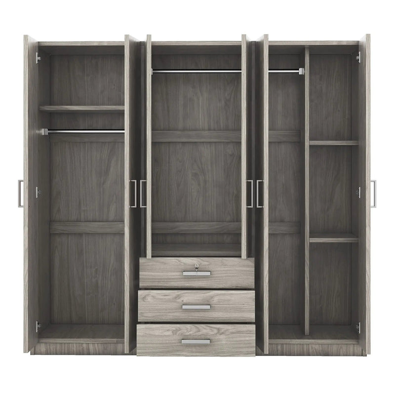 6 Doors Wardrobe Storage For Bedroom, With Big Drawers by Unique Piece Furniture