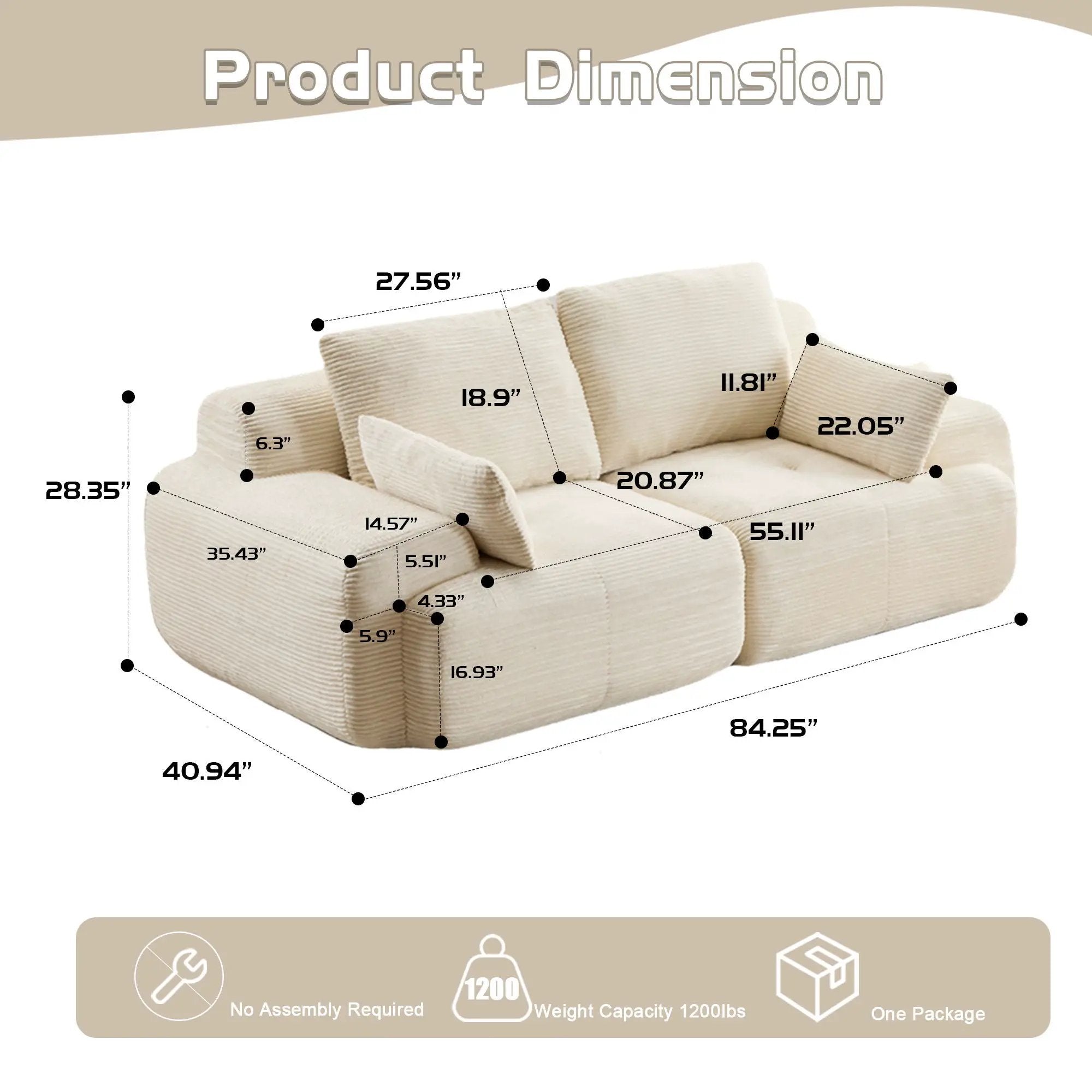2 Seater Large Sectional Couches For Living Room by Unique Piece Furniture