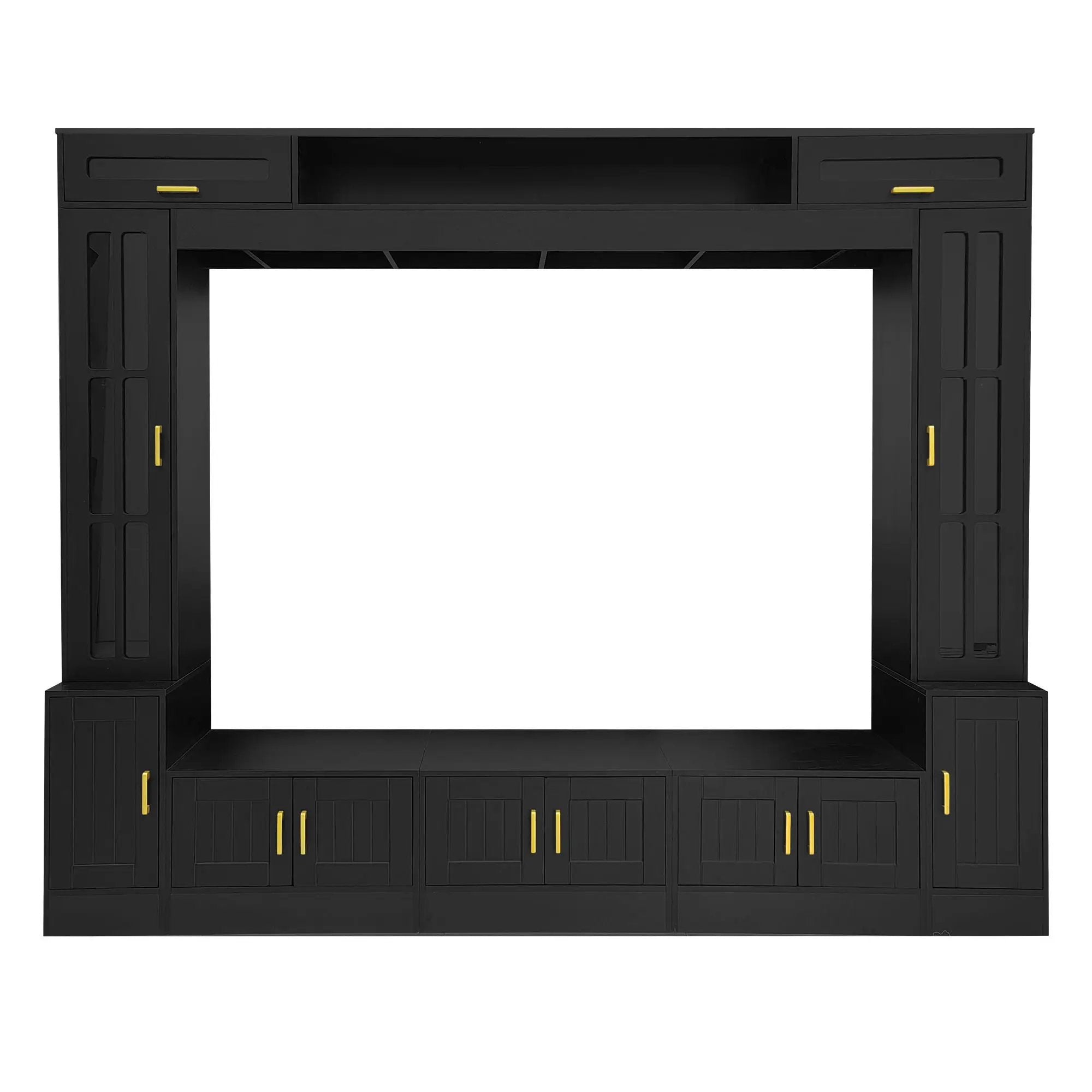Wall Unit Entertainment Center With Bookshelves For TVs Up to 80" by HouseOfZazla