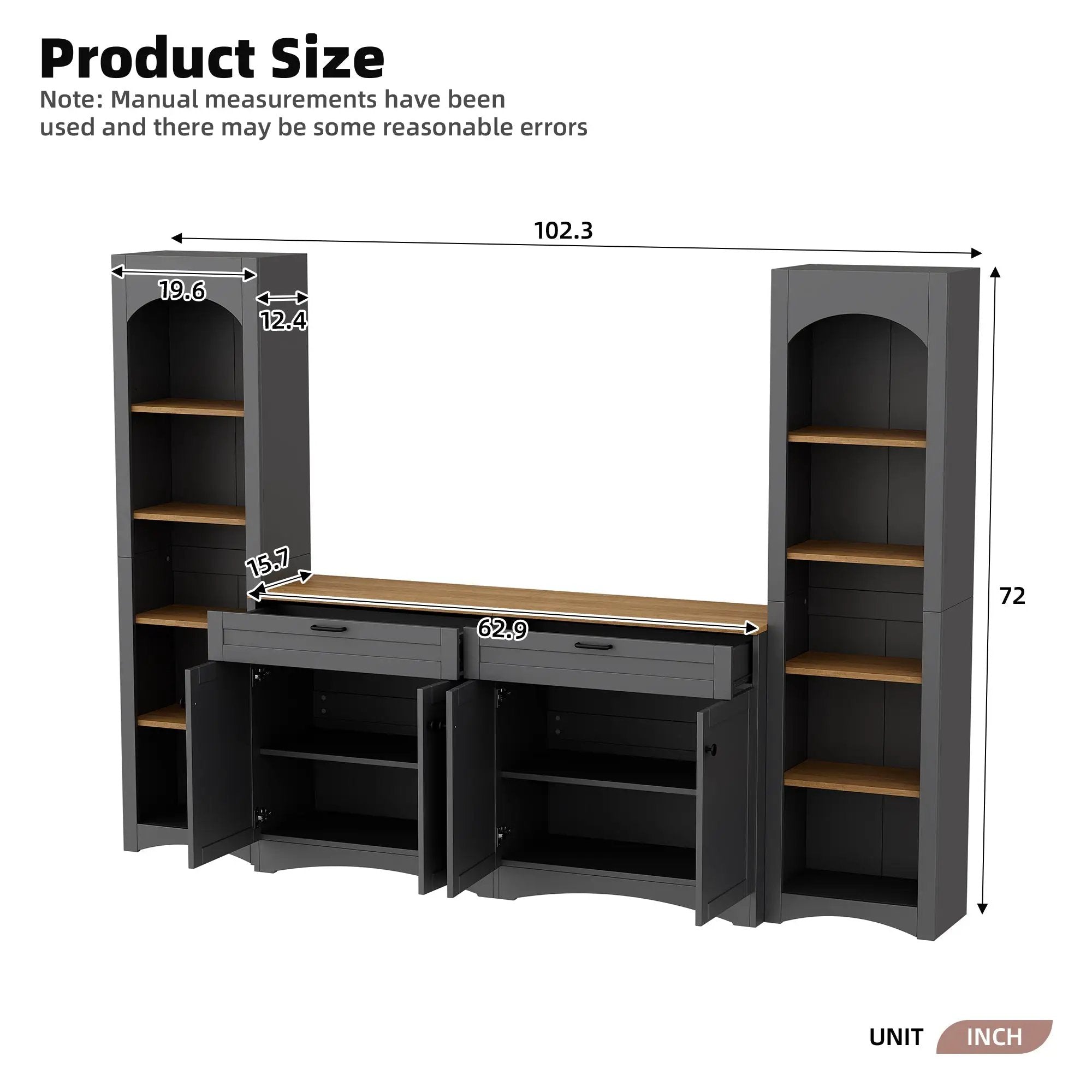 ON-TREND 3-Piece Farmhouse Entertainment Center by HouseOfZazla