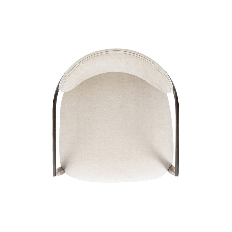 Artemis - Mixed Material Upholstered Dining Arm Chair - Warm White by HouseOfZazla