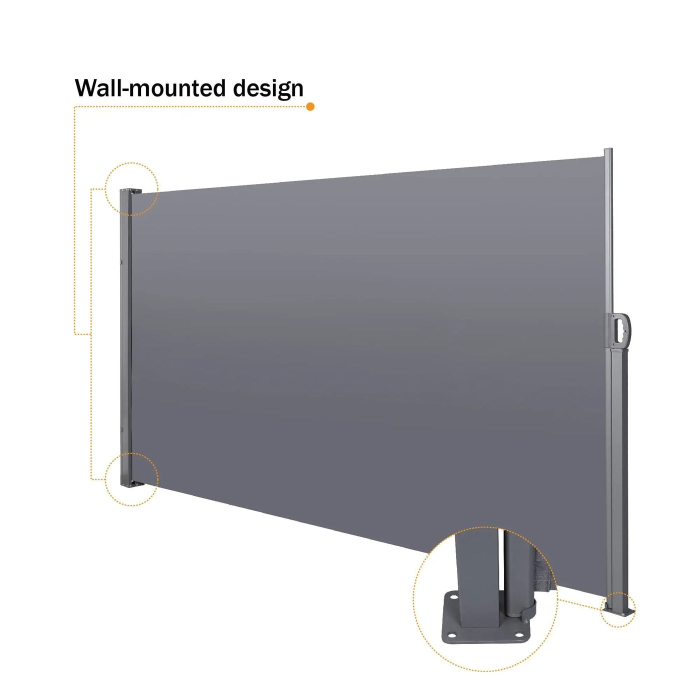 Retractable Side Screen Awning, Uv Resistant, Waterproof, Patio Privacy Screen For Garden, Balcony, Courtyard by HouseOfZazla