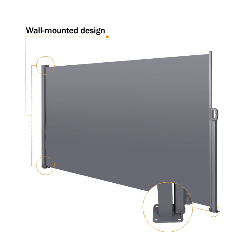 Retractable Side Screen Awning, Uv Resistant, Waterproof, Patio Privacy Screen For Garden, Balcony, Courtyard by Unique Piece Furniture