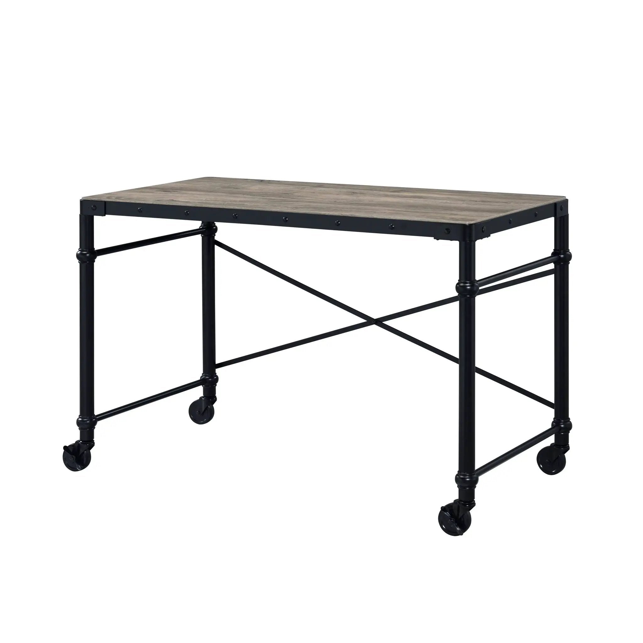 Oklarth Rustic Writing Desk - Black / Oak by HouseOfZazla