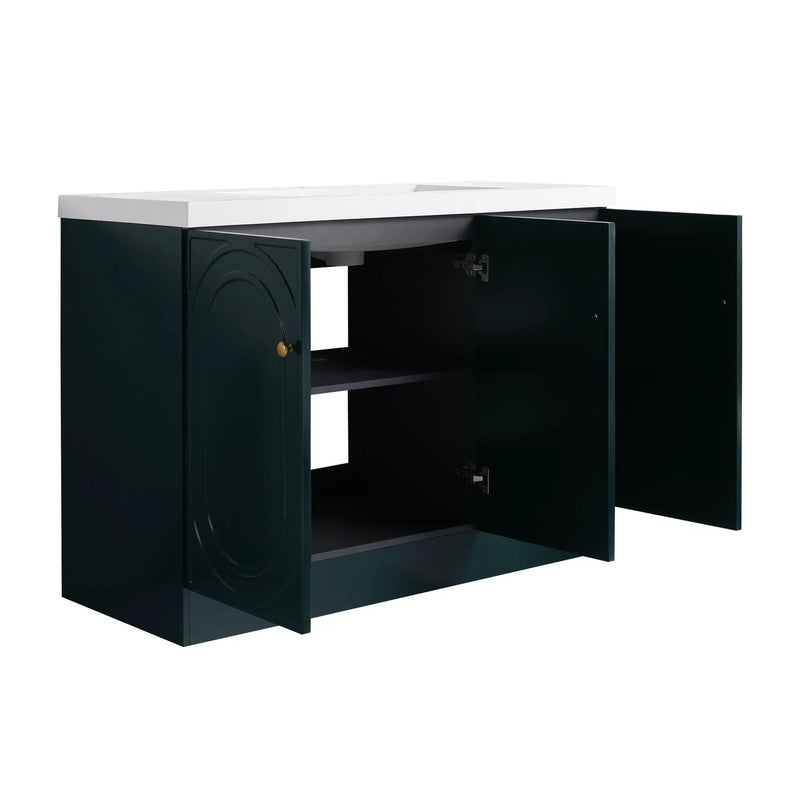 Contemporary Freestanding Bathroom Vanity With Resin Sink & Soft-Close Cabinet Doors by HouseOfZazla