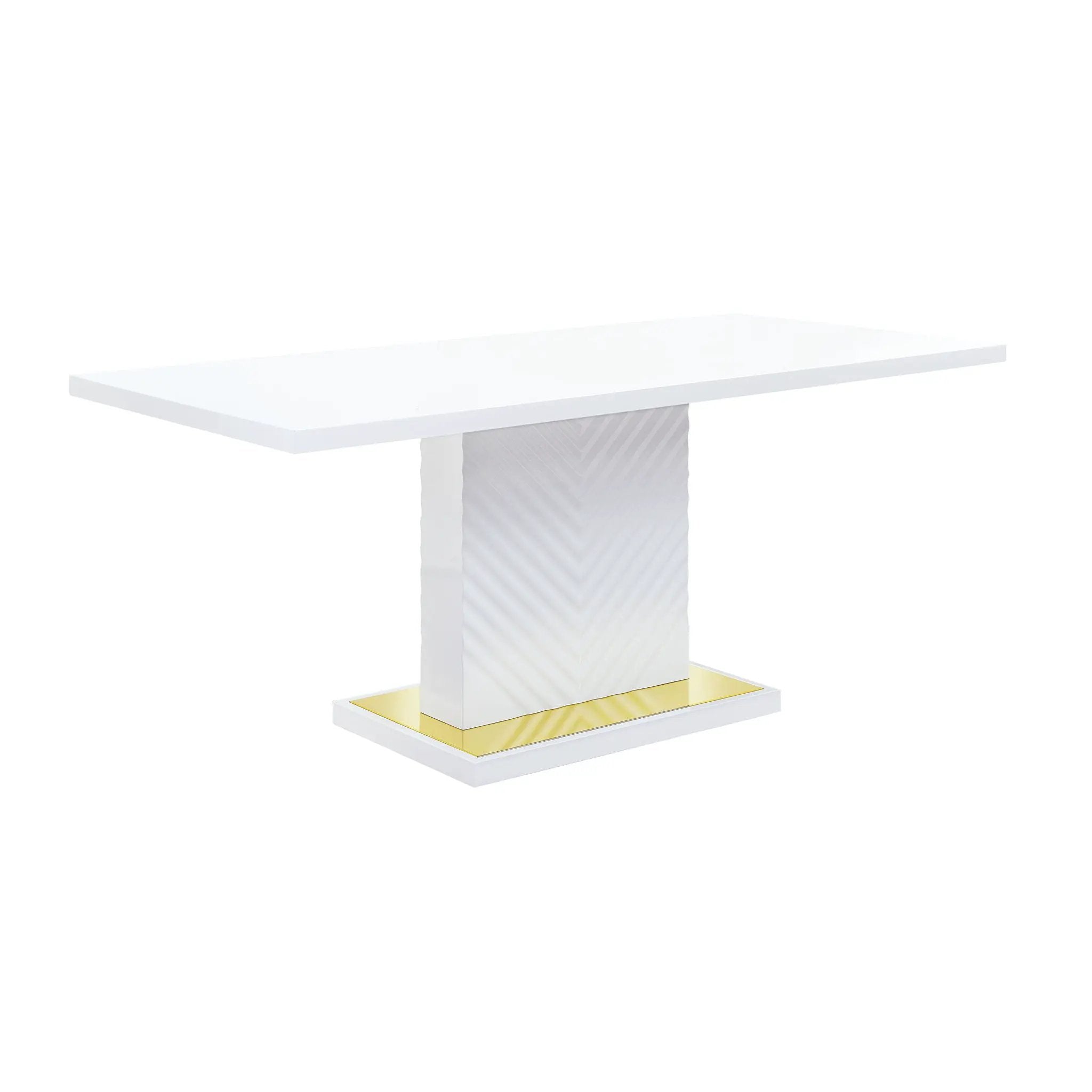 Gaines - High Gloss Dining Table With Pedestal Base by Unique Piece Furniture