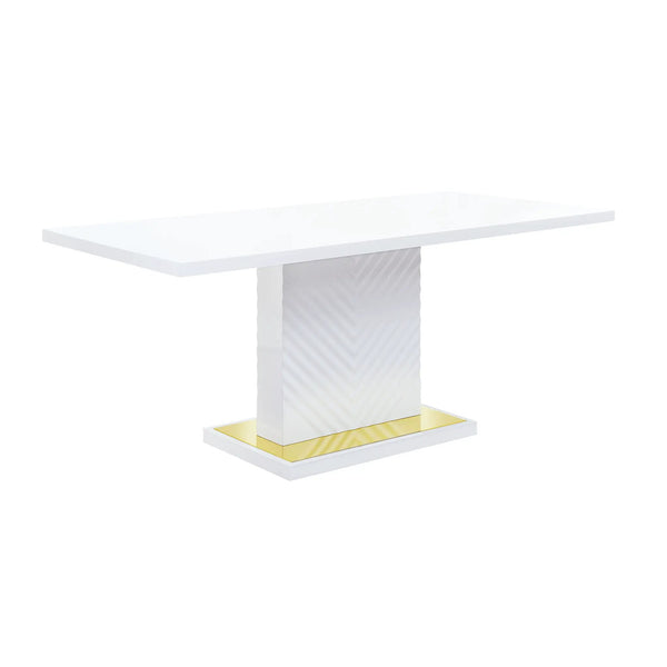 Gaines - High Gloss Dining Table With Pedestal Base