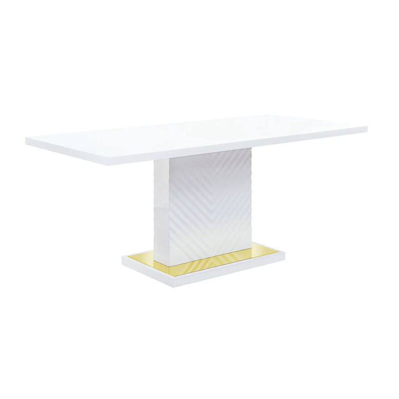 Gaines - High Gloss Dining Table With Pedestal Base by HouseOfZazla