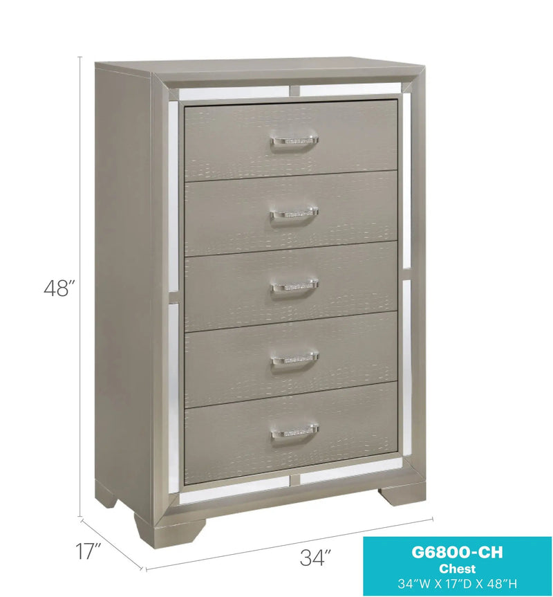 Alana - Chest - Silver Champagne by Unique Piece Furniture