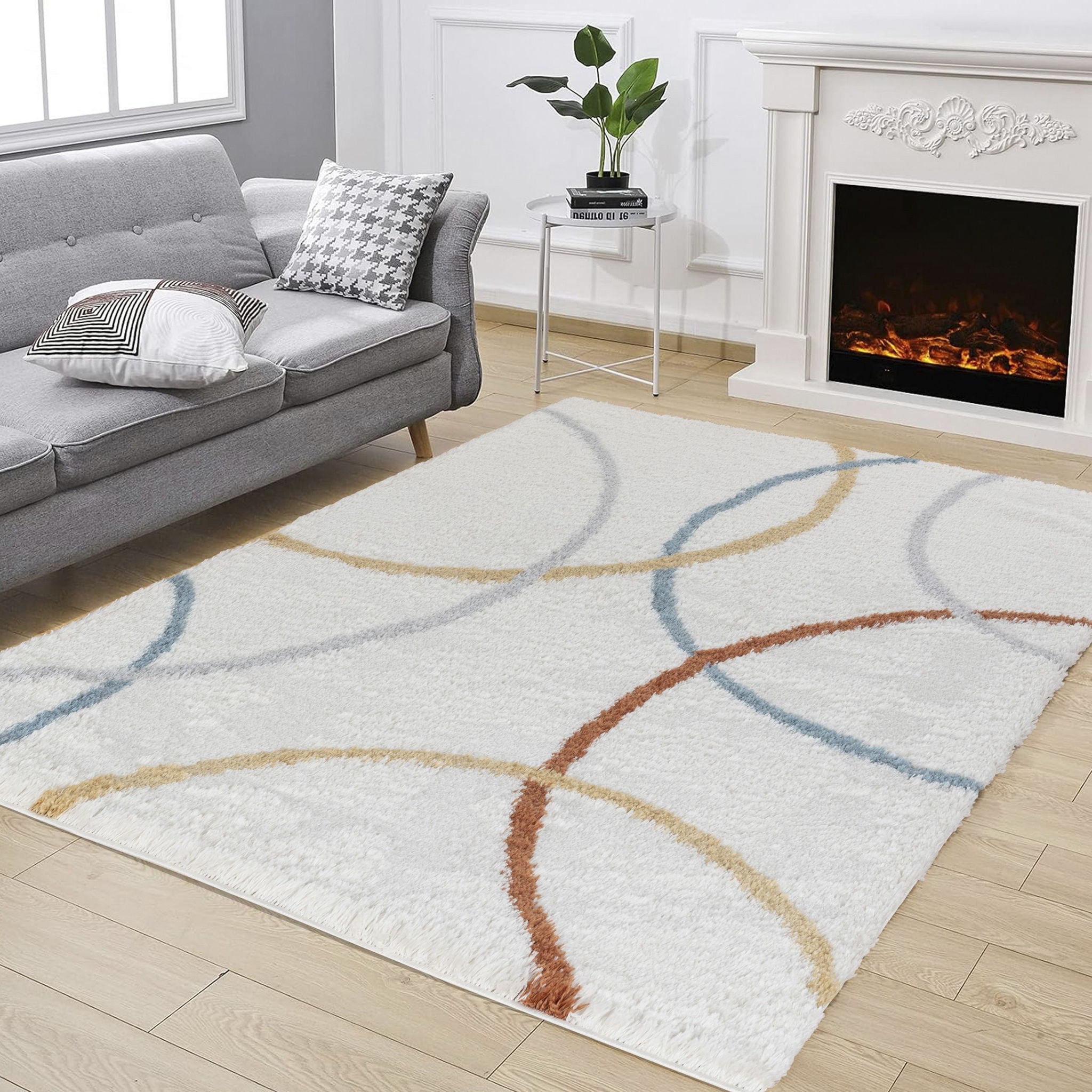 Loft Shag - 7'10" X 9'10" Polypropylene Shaggy Area Rug - Ivory by HouseOfZazla