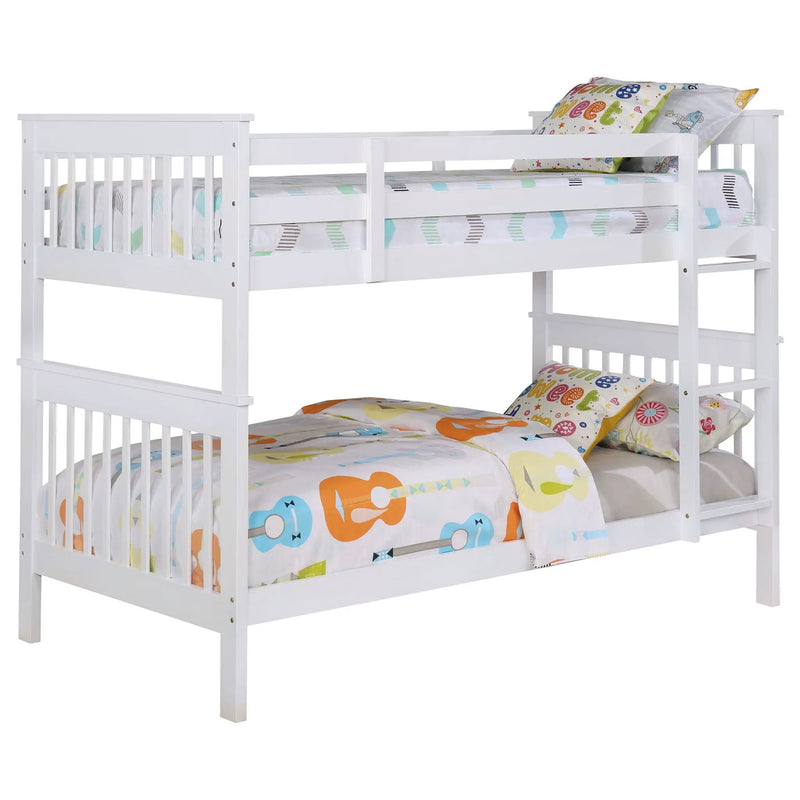Chapman Wood Twin Over Twin Bunk Bed White by Unique Piece Furniture