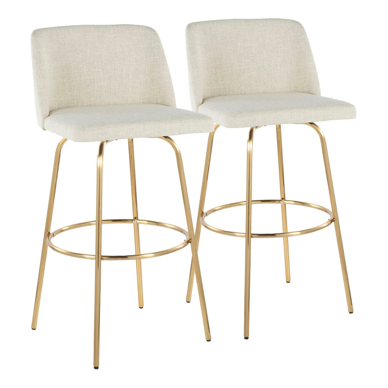 Toriano - Contemporary Fixed Height Barstool With Swivel And Round Footrest (Set of 2) by Unique Piece Furniture