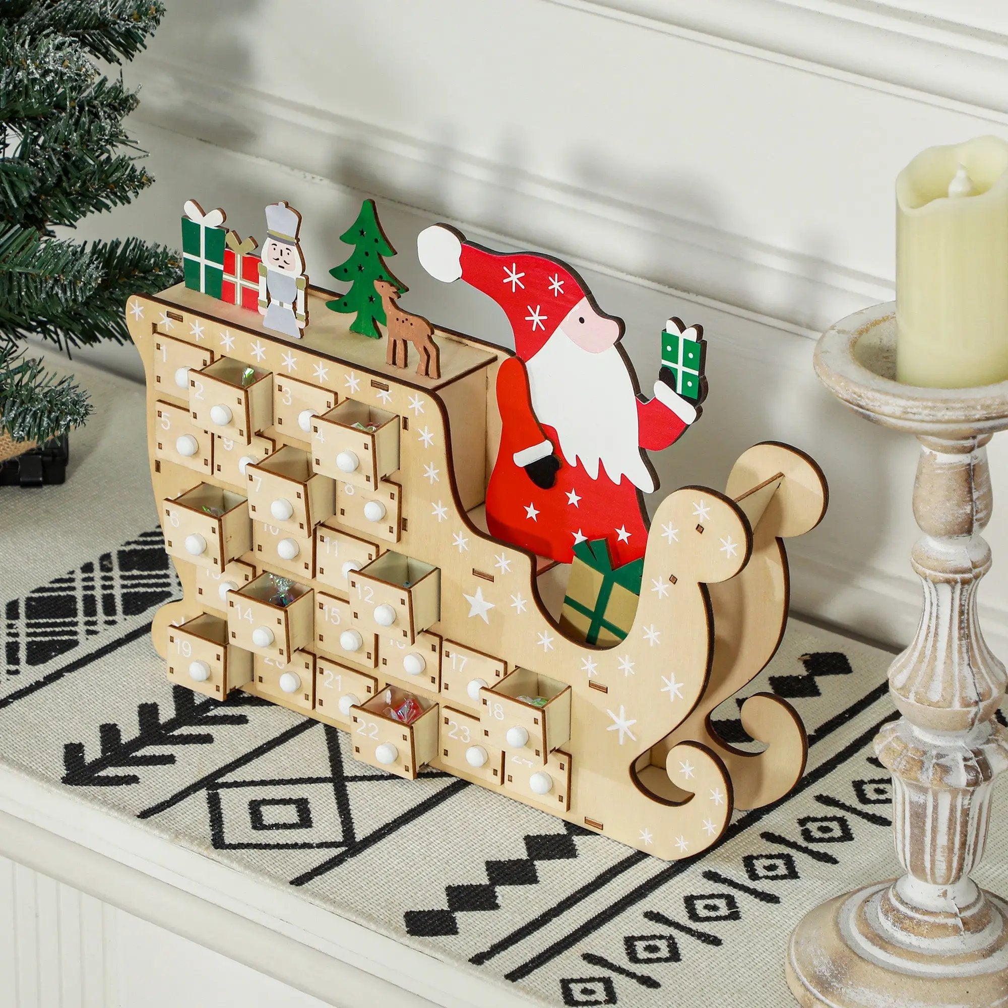HOMCOM Christmas Advent Calendar with 24 Countdown Drawers by HouseOfZazla