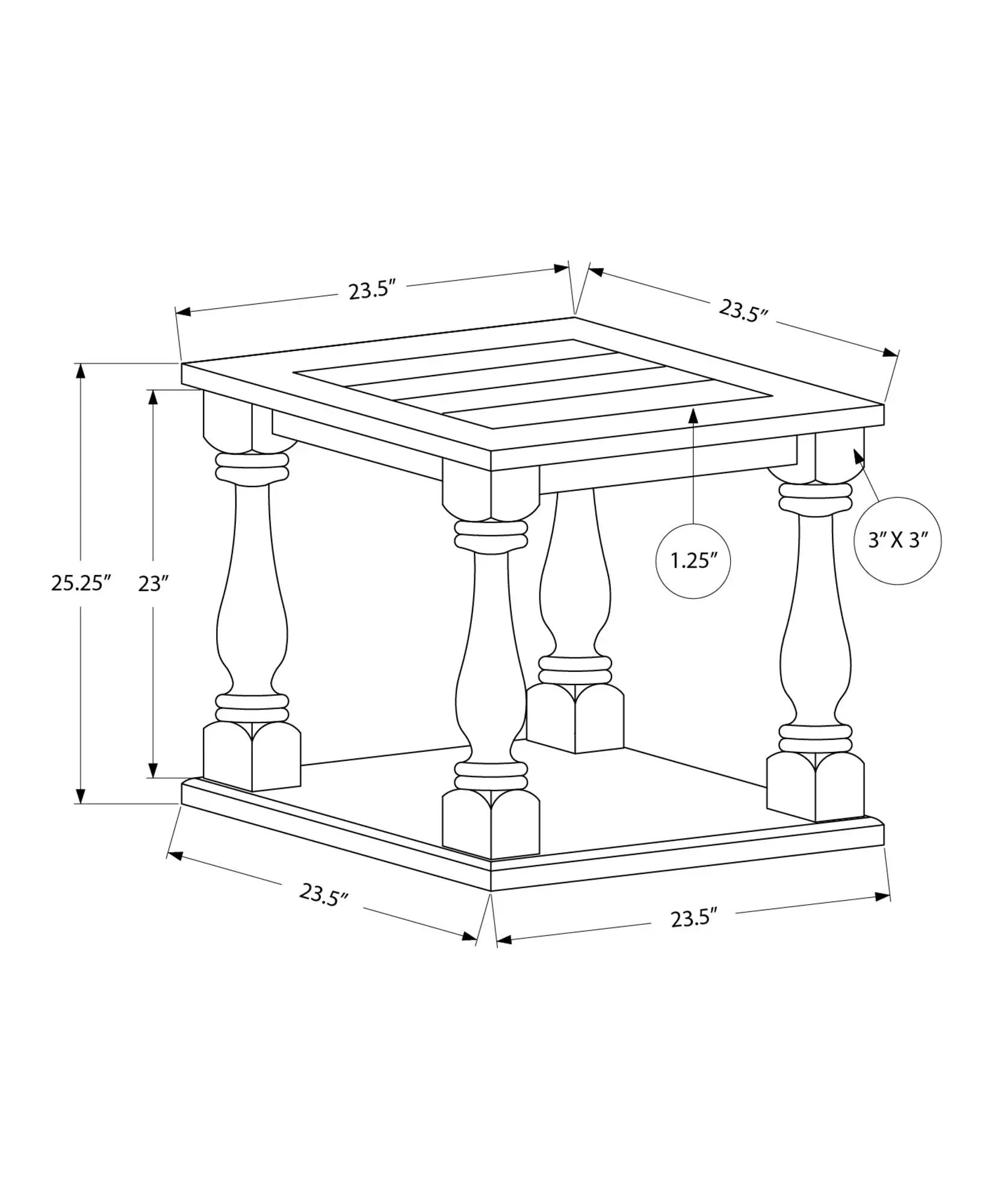 Accent Table, 2 Tier, Square, Traditional - Espresso by HouseOfZazla