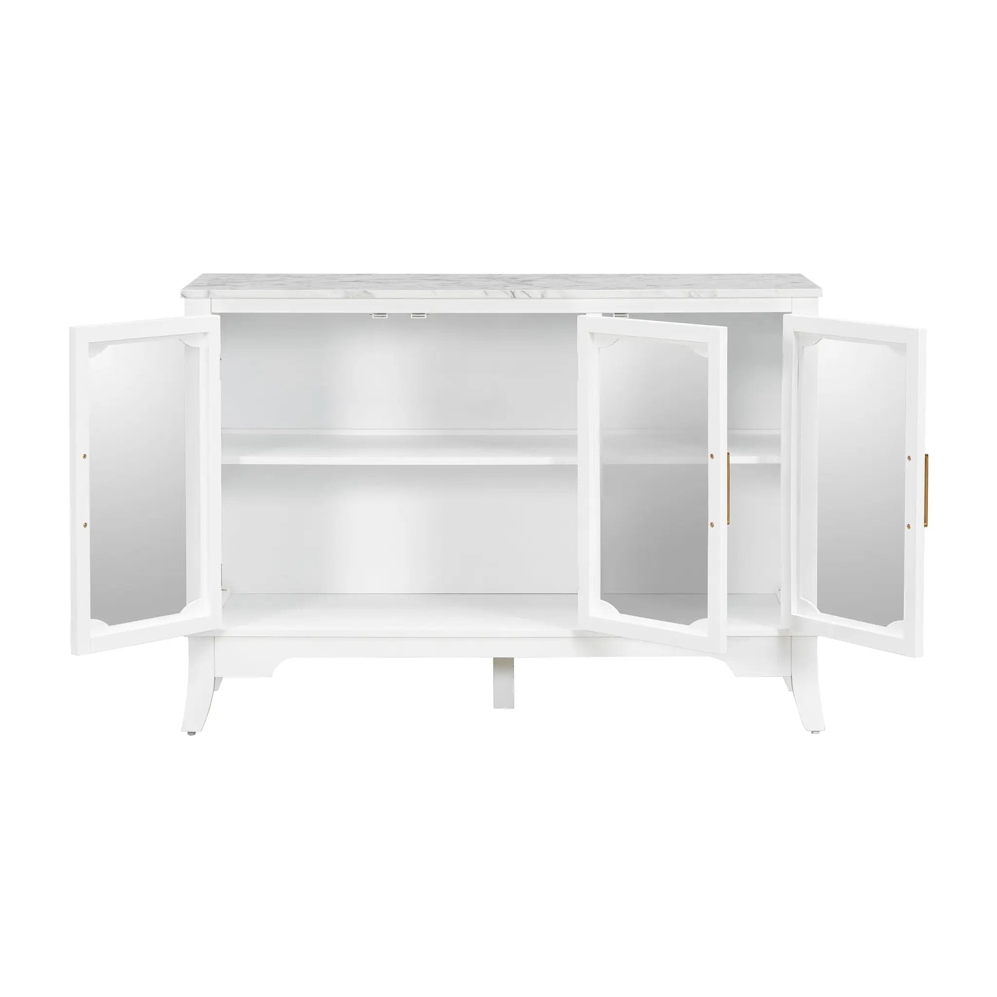 Storage Cabinet 3 Doors Stylish Style White by HouseOfZazla